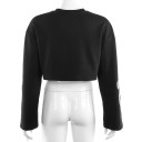Kort sweatshirt til kvinder, sort 6