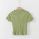 Kort t-shirt med krave til kvinder 4