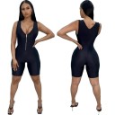 Kort, tætsiddende jumpsuit med lynlås til kvinder 2