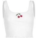 Kort tanktop til kvinder med kirsebær 8