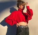 Kort turtleneck-trøje til kvinder G375 2