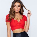 Kortærmet crop top til kvinder 2