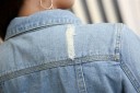 Kortärmad jeansjacka för kvinnor 4