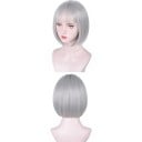 Korte lichtpaarse synthetische bobparuk 30 cm cosplayparuk van hoogtemperatuurvezel voor vrouwen dagelijks gebruik Halloween 5