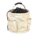 Košík na nářadí s uzavíratelným síťovaným vrškem a kapsami po obvodu objem 17 L průměr 28 cm a výška 28 cm skládací s kovovým madlem 3