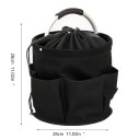 Košík na nářadí s uzavíratelným síťovaným vrškem a kapsami po obvodu objem 17 L průměr 28 cm a výška 28 cm skládací s kovovým madlem 8