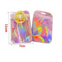 Kosmetisk holografisk taske 11 × 7 cm gennemsigtig etui til småting rejseetui til kosmetik smykker og små accessories 7