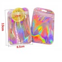 Kosmetisk holografisk taske 13 × 8,5 cm gennemsigtig etui til kosmetik småting og smykker rejseorganisator til håndtasken 7