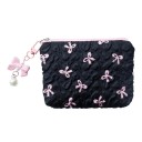 Kosmetisk necessär med färgglad rosett 14 x 10 x 2 cm Stor kapacitet dam reseväska Polyester förvaringsnecessär 4