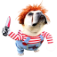 Kostium dla lalki Chucky dla psa Kostium dla psa na Halloween Zabawny kostium dla psa 1
