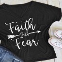 Koszulka damska z nadrukiem Faith Over Fear J2424 1