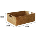 Koszyk pleciony z trawy morskiej 40 x 29 x 14 cm Ręcznie pleciony kosz do przechowywania o naturalnym wyglądzie Dekoracja do mieszkania lub łazienki 3