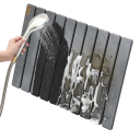 Koupelnová protiskluzová předložka 59×39×1 cm tmavě šedá design kamene materiál křemelina a PVC nosnost 113 kg do sprchového koutu 8