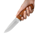 Kovierter Messer aus rostfreiem Stahl Silberne Klinge brauner Griff mit Etui Multifunktionales Schneidemesser für den Außenbereich und verschiedene Aktivitäten 3