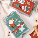 Kovová dóza na sušenky s víkem 14,5×11×6,5 cm plechová obdélníková krabička s klipovým uzávěrem úložný box na potraviny a drobnosti 3