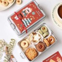 Kovová dóza na sušenky s víkem 14,5×11×6,5 cm plechová obdélníková krabička s klipovým uzávěrem úložný box na potraviny a drobnosti 4