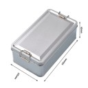 Kovová dóza na sušenky s víkem 18,5×10×6 cm plechová obdélníková krabička s klipovým uzávěrem úložný box na potraviny a drobnosti 2