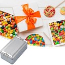 Kovová dóza na sušenky s víkem 18,5×10×6 cm plechová obdélníková krabička s klipovým uzávěrem úložný box na potraviny a drobnosti 3