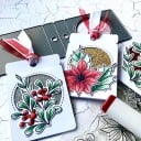 Kovová vyrezávacia šablóna na visačku 14,5 x 5,2 cm uhlíková oceľ pre scrapbooking výrobu papierových dekorácií 7