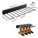 Kovový držák s háky 41 x 19 cm na zavěšení vrtaček elektrického nářadí a příslušenství úložný systém do dílny a garáže na zeď 2