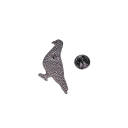 Kovový pin holub kreslený motiv cca 3,7 × 3,2 cm modro-šedý odznak zvieracie brož na batoh klopu oblečenia doplnok 2
