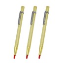 Kovový popisovač na sklo 3 ks rýsovací nástroj 14 cm kovové tělo pro značení dlaždic keramiky kovu a skla pro dílnu i montáž 4