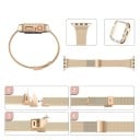 Kovový remienok z nehrdzavejúcej ocele s púzdrom a kamienkami pre Apple Watch Series 4 5 6 SE 40 mm Elegantný pevný pás s ochranným 2