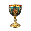 Kovowy vintage kielich 7 x 4,3 cm Mały dekoracyjny kubek na wino Styl retro Elegancki ozdobny kubek Historyczna dekoracja stołowania 4