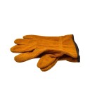Kožené pracovní rukavice z hovězí kůže 25 × 12 cm, žlutohnědé, tepelně izolační a žáruvzdorné, odolné proti řezu, na svařování a zimu 8