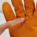 Kožené pracovní rukavice z hovězí kůže 25 × 12 cm, žlutohnědé, tepelně izolační a žáruvzdorné, odolné proti řezu, na svařování a zimu 10
