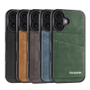 Kožené puzdro Business Flip pre iPhone 17 Pro Vstavaná magnetická peňaženka Flipové puzdro z umelej kože PU 1