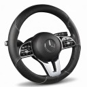 Kožený potah na volant 38 cm s plastickým kosočtvercovým vzorom a farebným lemom Protiskluzová vnútorná vrstva do auta 1