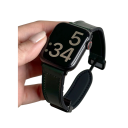Kožený silikonový remienok 42 mm pre Apple Watch S10 Elegantné dvojvrstvové prevedenie s klasickou kovovou prackou Odolný remienok 9