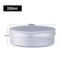 Kozmetická plniteľná dóza 250 ml Hliníková skrutkovacia nádobka strieborná 100 × 40 mm Obal na krém balzam masť kozmetiku 2