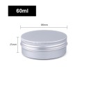 Kozmetická plniteľná dóza 60 ml Hliníková skrutkovacia nádobka strieborná 68 × 25 mm Obal na krém balzam masť kozmetiku do kozmetickej taštičky 2