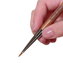 Kozmetický štetec na nechty trojuholníkový, drevená rukoväť kvetinové maľovanie na nechty šírka štetín 3,0 mm dĺžka štetín 9,0 mm 4