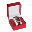 Krabička na hodinky s polštářem 11x10x7 cm PU kůže pevné dárkové pouzdro pro uložení náramkových hodinek a prezentaci 3