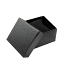 Krabička na hodinky se vzorem liči kompaktní 8,5x8,3x5,5 cm PU kůže černá pro uložení náramkových hodinek doma i na cesty 2