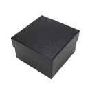 Krabička na hodinky so vzorom liči kompaktná 8,5x8,3x5,5 cm PU koža čierna na uloženie náramkových hodiniek doma aj na cesty 1