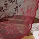 Krajková záclona s vínovým vzorem, rozměr 100 x 200 cm, průsvitné plátno, vínová, do obývacího pokoje, ložnice a jídelny 2