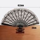 Krajkový ventilátor Skladací španielsky ventilátor Rozevretý 42,5 cm a výška 23 cm Plast a krajka Zlaté zdobenie rebier Na tanec aj ovívanie 8