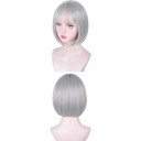 Krátka svetlo fialová syntetická bob paruka 30 cm cosplay paruka z vysokoteplotného vlákna pre ženy denné nosenie Halloween party kostým 6