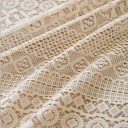 Krátká záclonka se střapci 150x45 cm polyester béžová s ažurovým ornamentem do kuchyně, kavárny i venkovského interiéru 3