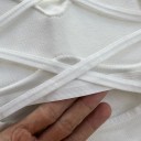 Krátke dámske tričko s výstrihom na chrbte Dekoratívne opasky Elastické tričko s výrezom Elegantný top s krátkym rukávom 3