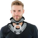 Krční límec KOMZER nastavitelná ortéza univerzální velikost 360° opora s pěnovou výstelkou kompozitní materiál černošedý na fixaci krku 2