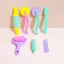 Kreativ sæt af værktøjer til slime og modellervoks 7 stk ruller knive skiver farverige redskaber til kreativitet og modellering for børn 2