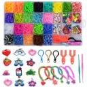 Kreativ sats för tillverkning av smycken 26 × 13 × 2,5 cm 32 fack Färgglada gummiband Gummi och plast Med tillbehör för armband, halsband 1