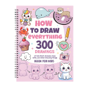 Kreativbuch für Kinder 300 Anleitungen Schritt für Schritt Format A4 Ringbindung rosa Lernen Zeichnen für Anfänger 1