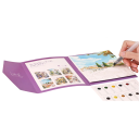 Kreativní akvarelová sada s předtištěnými ilustracemi městských domů 19 × 14,4 cm pigmentová paleta vodní štětec malování doma i na cesty 2