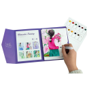 Kreativní akvarelová sada s předtištěnými ilustracemi postav s květinami 19 × 14,4 cm pigmentová paleta vodní štětec malování doma i na cesty 2